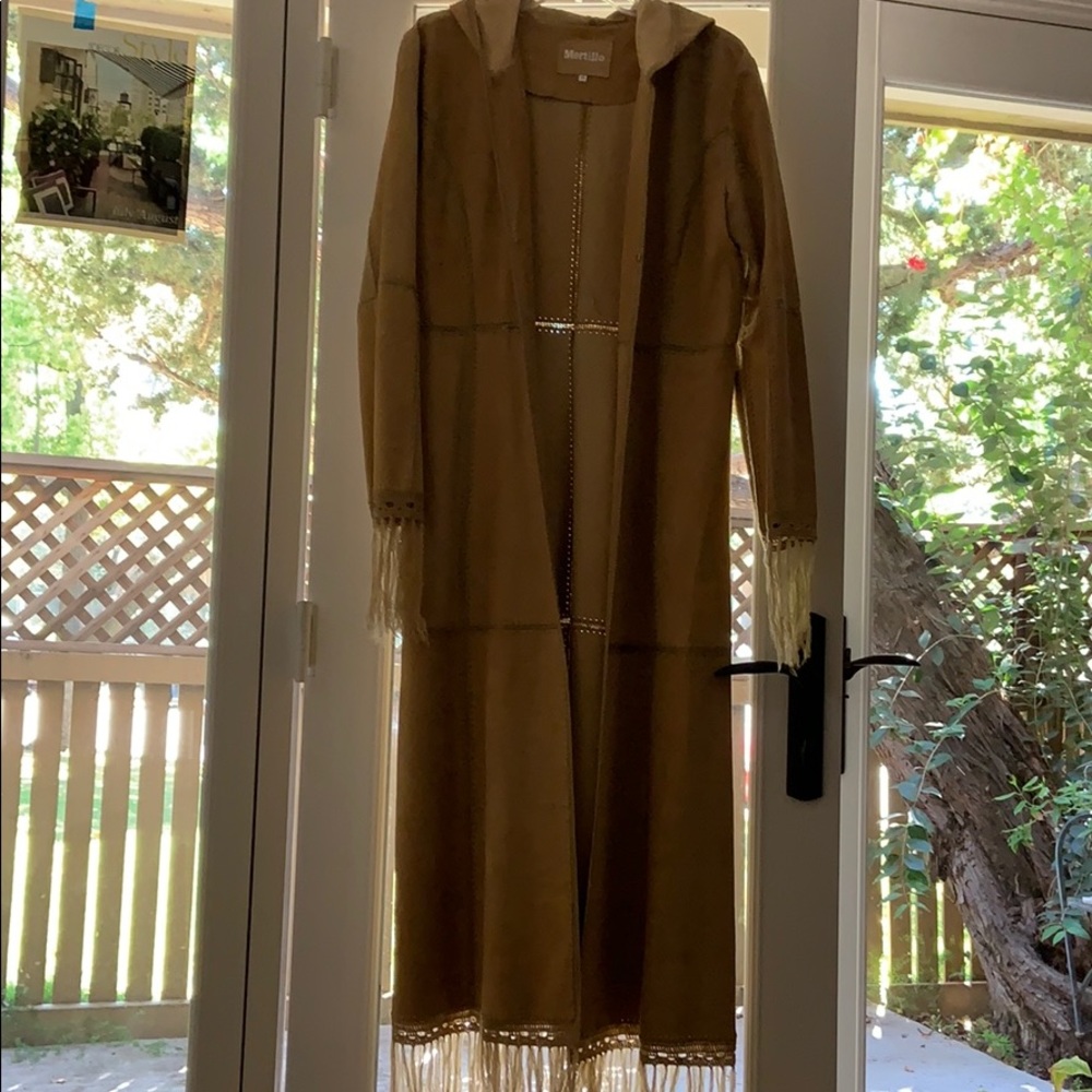 Mertillo Tan suede trench coat. Size XL